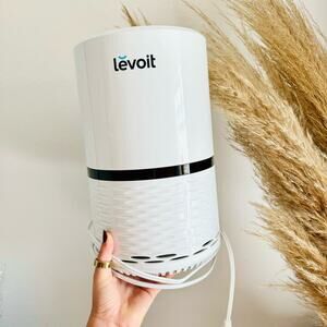 LEVOIT White Blue Night Light Small Air Purifier Tabletop Personal Room Plug Fan